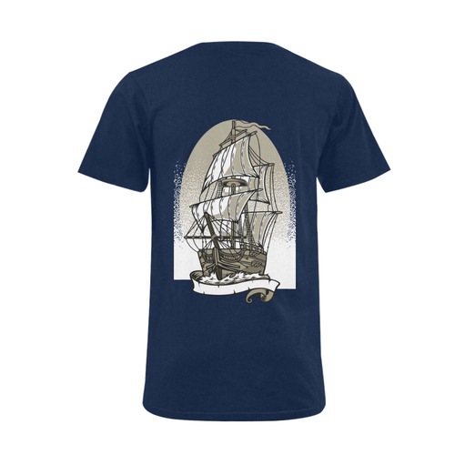 Ship Men's V-Neck T-shirt  Big Size(USA Size) (Model T10)