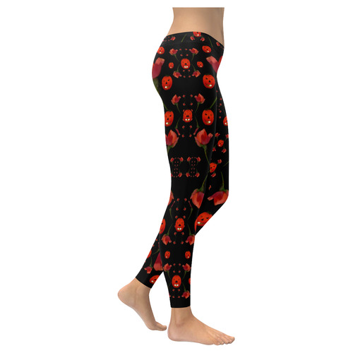 pumkins and roses from the fantasy garden Women's Low Rise Leggings (Invisible Stitch) (Model L05)