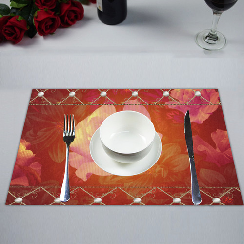 Beautiful soft roses Placemat 14’’ x 19’’ (Set of 2)