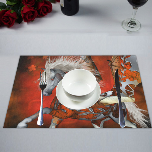 Awesome steampunk horse with wings Placemat 14’’ x 19’’ (Set of 6)