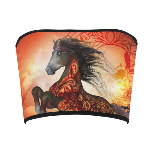 Awesome creepy horse with skulls Bandeau Top