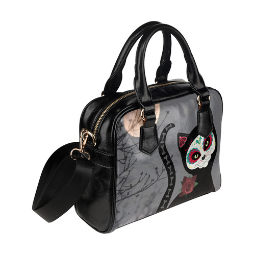 Day of the Dead Cat Shoulder Handbag (Model 1634)