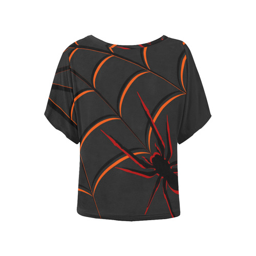Scary Spider Women's Batwing-Sleeved Blouse T shirt (Model T44)