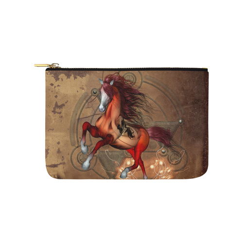 Wonderful horse with skull, red colors Carry-All Pouch 9.5''x6''