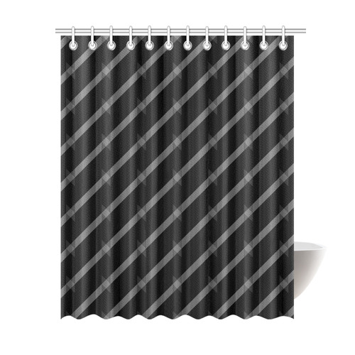 black and gray Shower Curtain 69"x84"