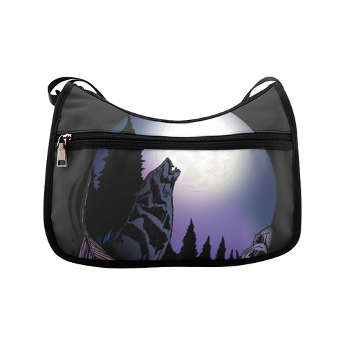 Howling Wolf Crossbody Bags (Model 1616)