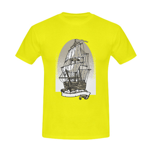 Ship Yellow Men's Slim Fit T-shirt (Model T13)