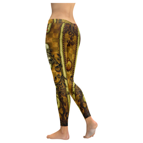 wonderful noble steampunk design Women's Low Rise Leggings (Invisible Stitch) (Model L05)