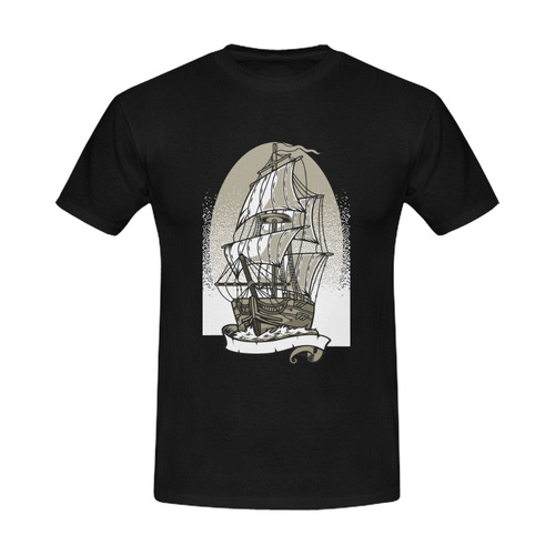 Ship Black Men's Slim Fit T-shirt (Model T13)
