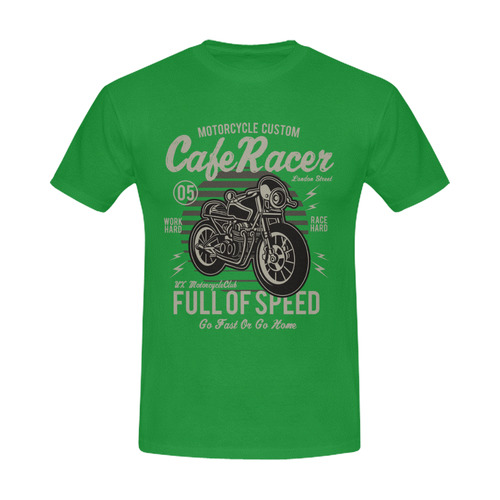 Cafe Racer Green Men's Slim Fit T-shirt (Model T13)