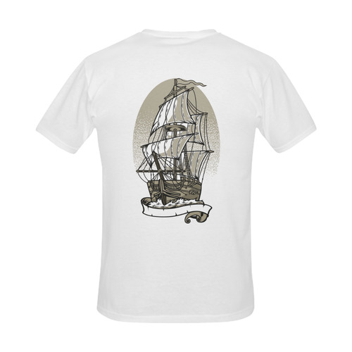 Ship White Men's Slim Fit T-shirt (Model T13)