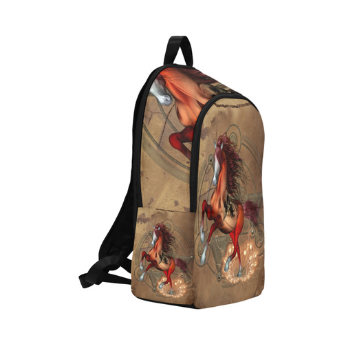 Wonderful horse with skull, red colors Fabric Backpack for Adult (Model 1659)