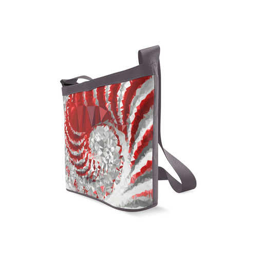 Red and White Stripes Triangles Geometric Crossbody Bags (Model 1613)