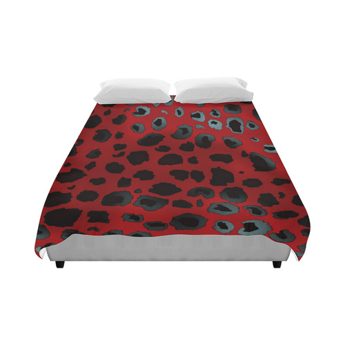 red and black leopard Duvet Cover 86"x70" ( All-over-print)