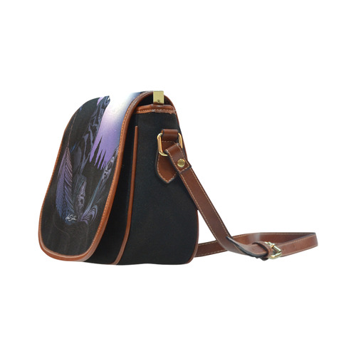 Howling Wolf Saddle Bag/Small (Model 1649)(Flap Customization)