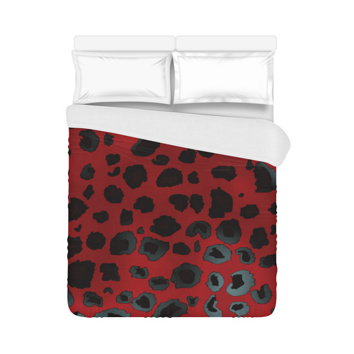 red and black leopard Duvet Cover 86"x70" ( All-over-print)