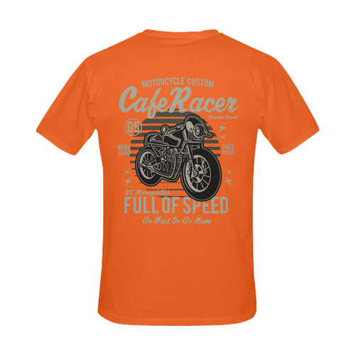 Cafe Racer Orange Men's Slim Fit T-shirt (Model T13)