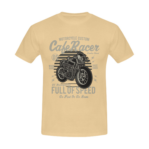 Cafe Racer Beige Men's Slim Fit T-shirt (Model T13)