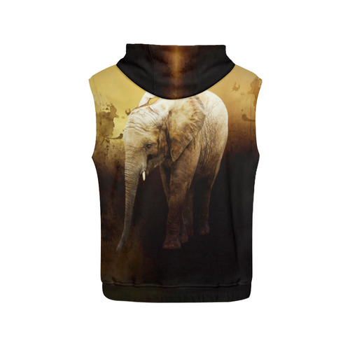 The cute elephant calf All Over Print Sleeveless Hoodie for Women (Model H15)