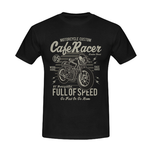 Cafe Racer Black Men's Slim Fit T-shirt (Model T13)