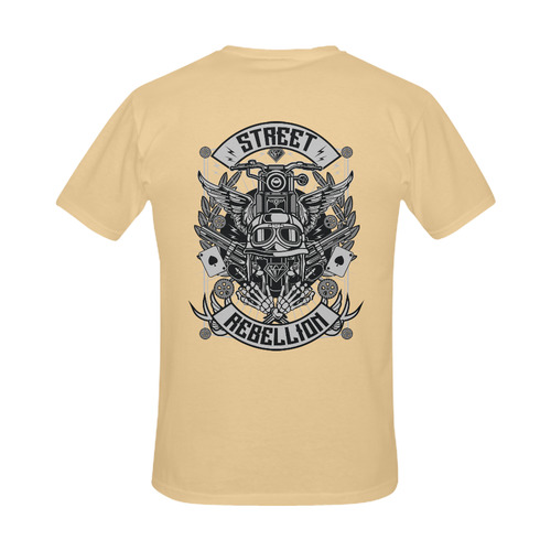 Street Rebellion Beige Men's Slim Fit T-shirt (Model T13)