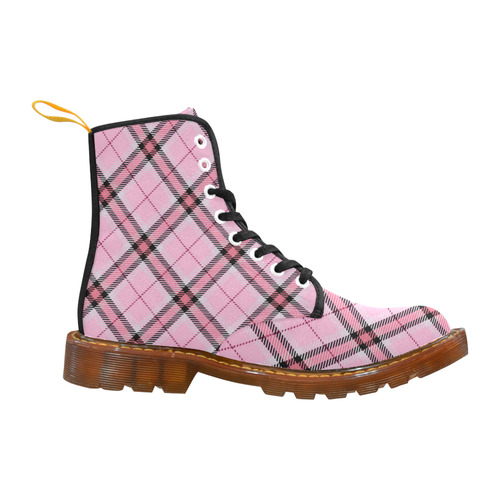 pink plaid 2 Martin Boots For Women Model 1203H