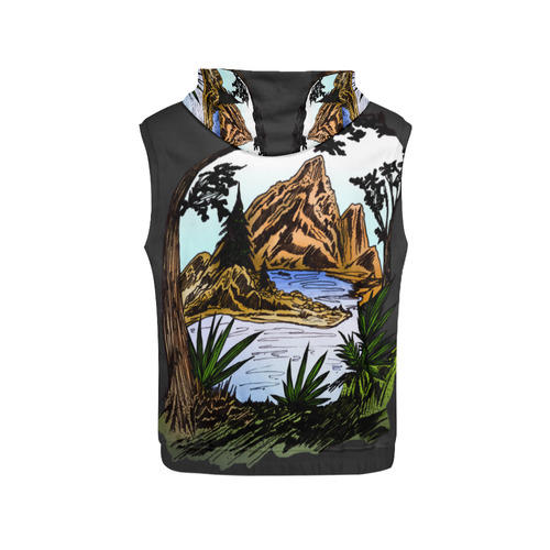 The Outdoors All Over Print Sleeveless Hoodie for Men (Model H15)