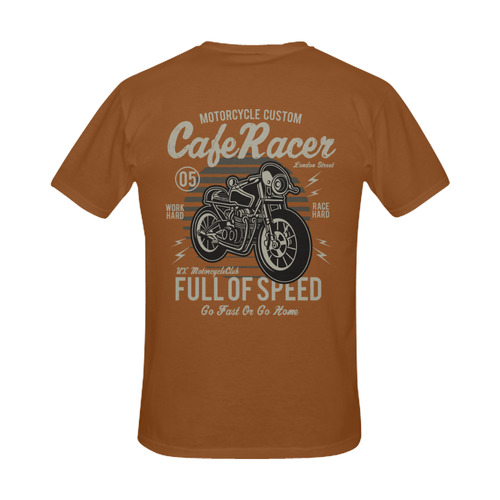 Cafe Racer Brown Men's Slim Fit T-shirt (Model T13)