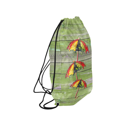 Vegan Save Umbrella Love Life Small Drawstring Bag Model 1604 (Twin Sides) 11"(W) * 17.7"(H)