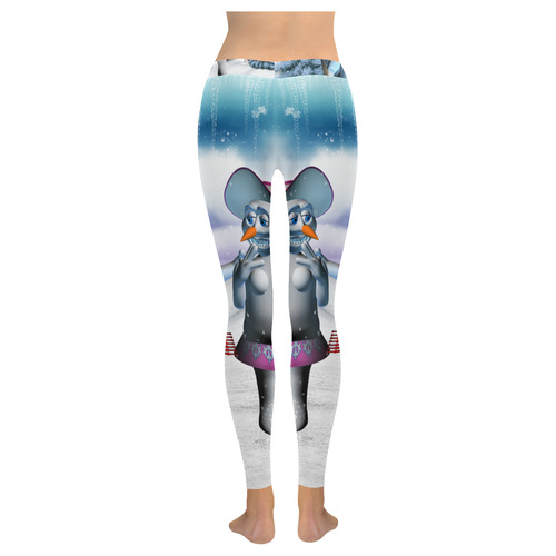 Funny snowman and snow women Women's Low Rise Leggings (Invisible Stitch) (Model L05)