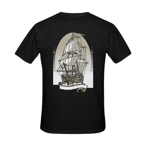 Ship Black Men's Slim Fit T-shirt (Model T13)