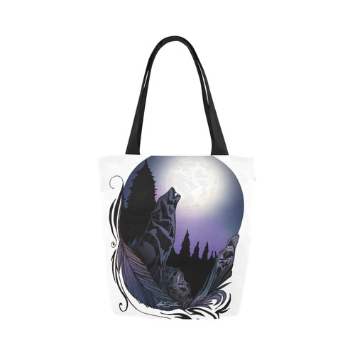 Howling Wolf Canvas Tote Bag (Model 1657)
