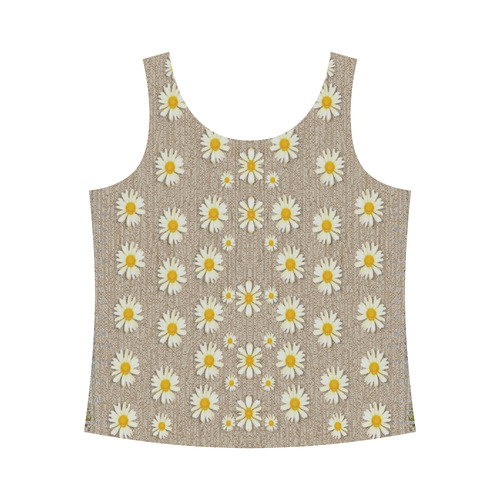 Star fall of fantasy flowers on pearl lace All Over Print Tank Top for Women (Model T43)