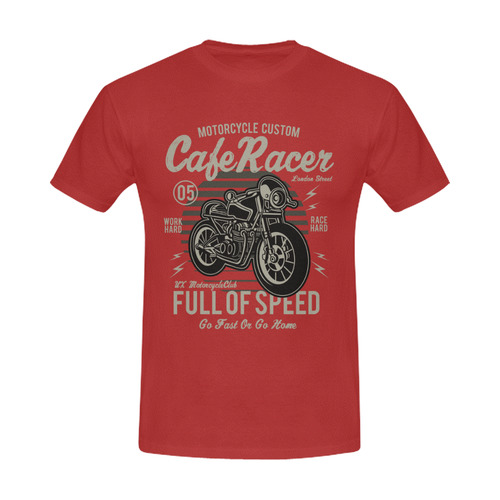 Cafe Racer Dark Red Men's Slim Fit T-shirt (Model T13)