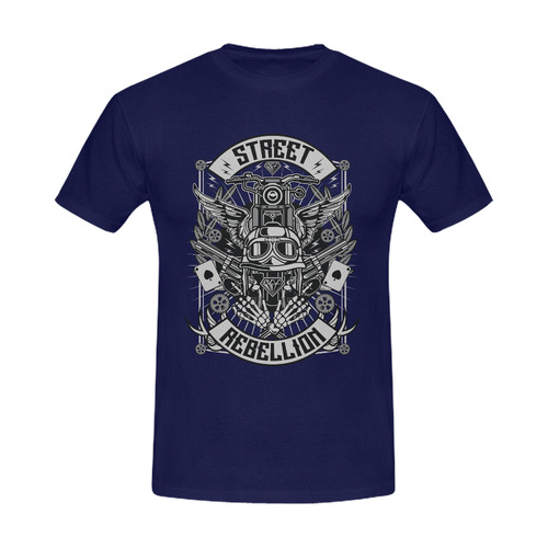 Street Rebellion Navy Men's Slim Fit T-shirt (Model T13)