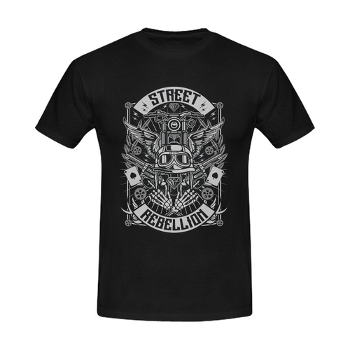Street Rebellion Black Men's Slim Fit T-shirt (Model T13)