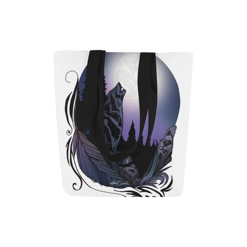 Howling Wolf Canvas Tote Bag (Model 1657)