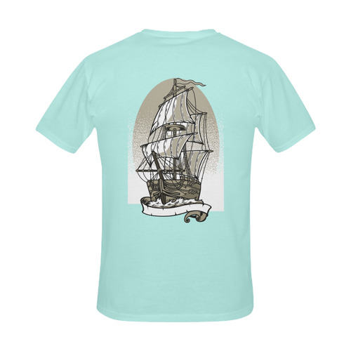 Ship Light Blue Men's Slim Fit T-shirt (Model T13)
