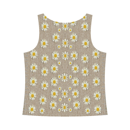 Star fall of fantasy flowers on pearl lace All Over Print Tank Top for Women (Model T43)