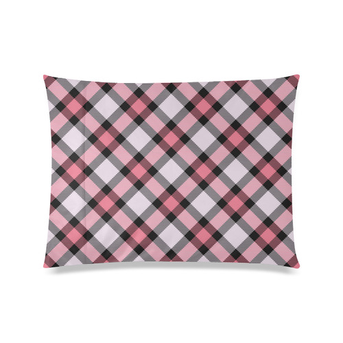 pink plaid Custom Zippered Pillow Case 20"x26"(Twin Sides)