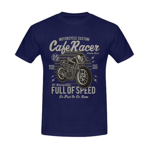 Cafe Racer Navy Men's Slim Fit T-shirt (Model T13)