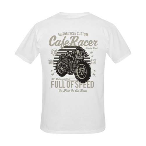 Cafe Racer White Men's Slim Fit T-shirt (Model T13)