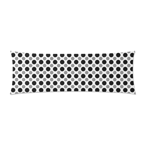 black gray whitepolka dots Custom Zippered Pillow Case 21"x60"(Two Sides)