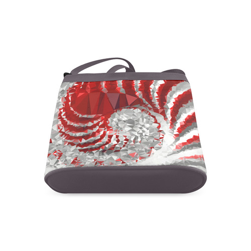 Red and White Stripes Triangles Geometric Crossbody Bags (Model 1613)