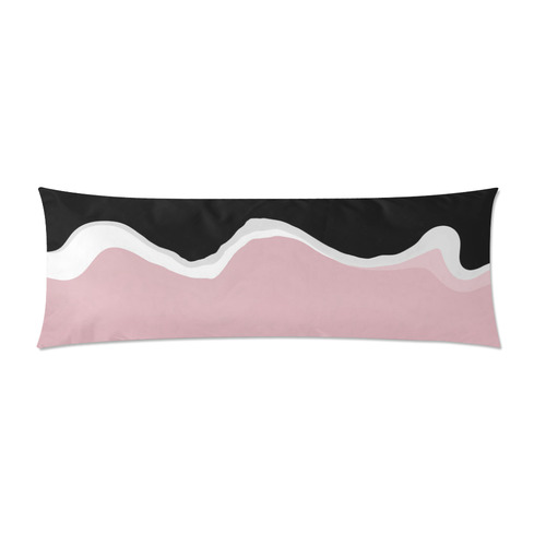 vintage pink black Custom Zippered Pillow Case 21"x60"(Two Sides)