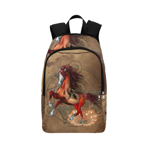 Wonderful horse with skull, red colors Fabric Backpack for Adult (Model 1659)