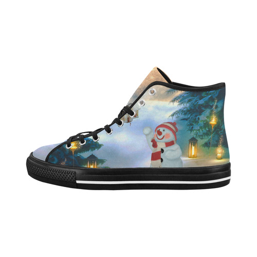 Santa Claus in the night Vancouver H Women's Canvas Shoes (1013-1)