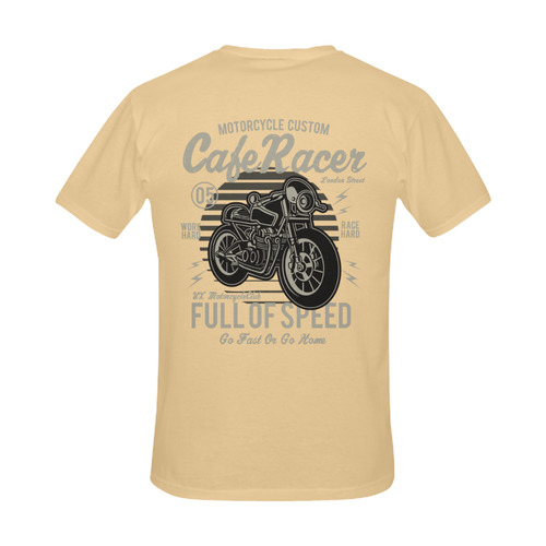 Cafe Racer Beige Men's Slim Fit T-shirt (Model T13)