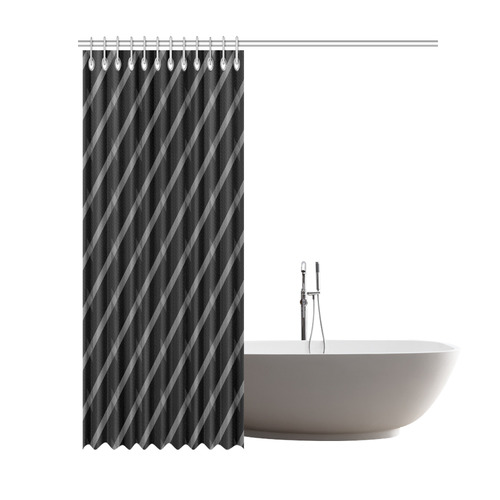 black and gray Shower Curtain 69"x84"