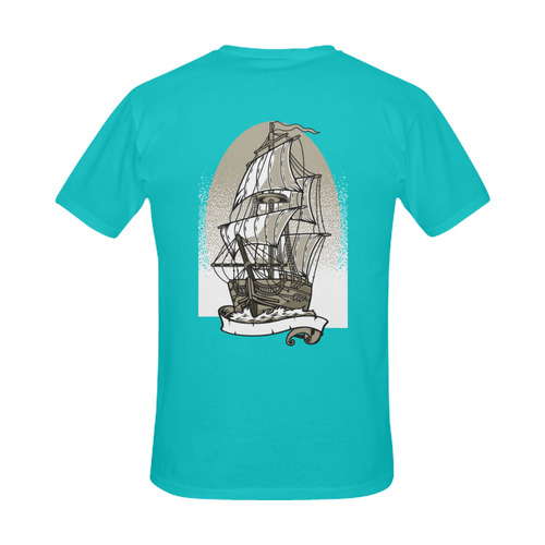Ship Turquoise Men's Slim Fit T-shirt (Model T13)